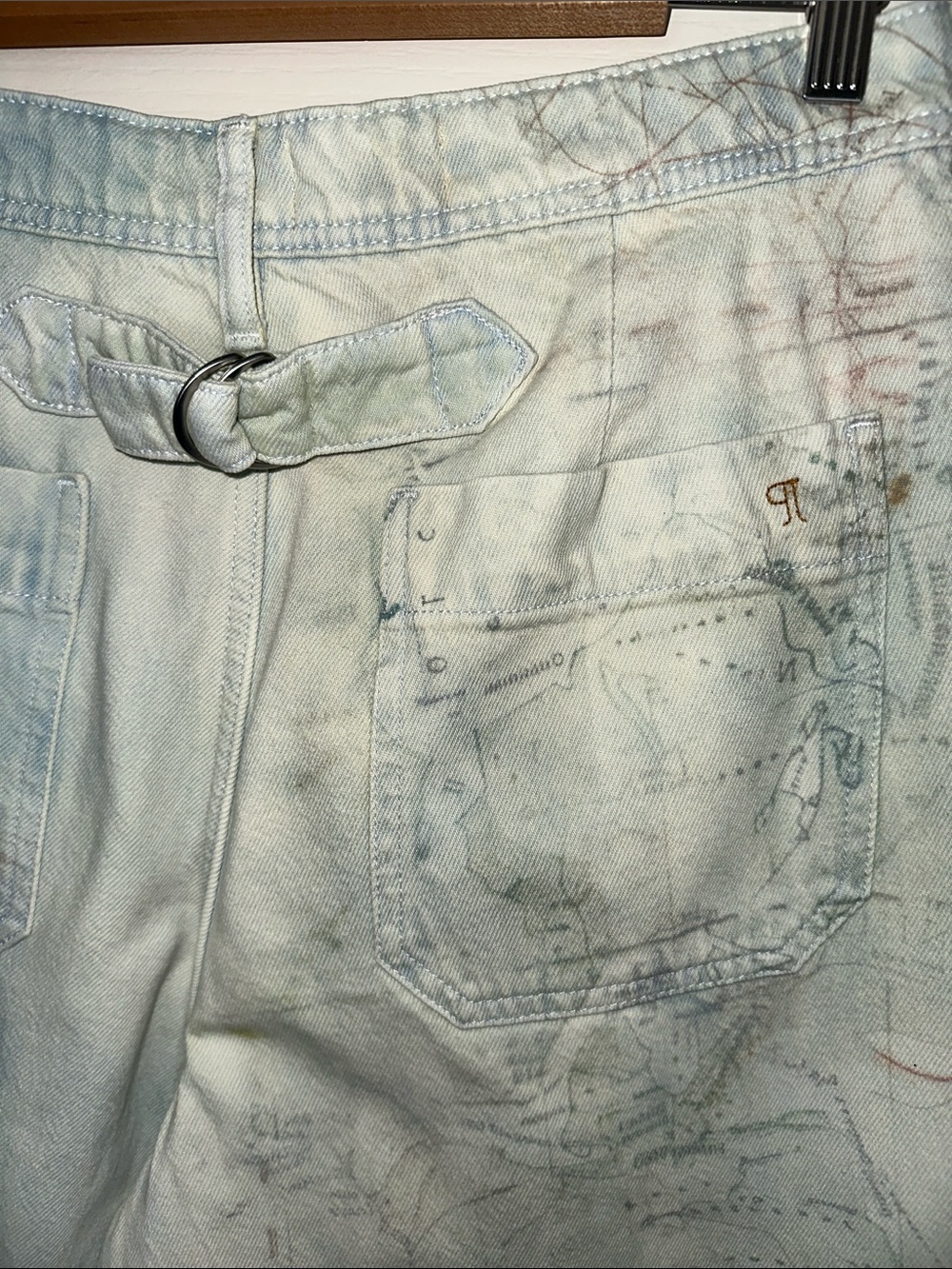 Anthropologie Pilcro High-Rise Slouch Wide-Leg Map Pattern Jeans - Picture 9 of 12
